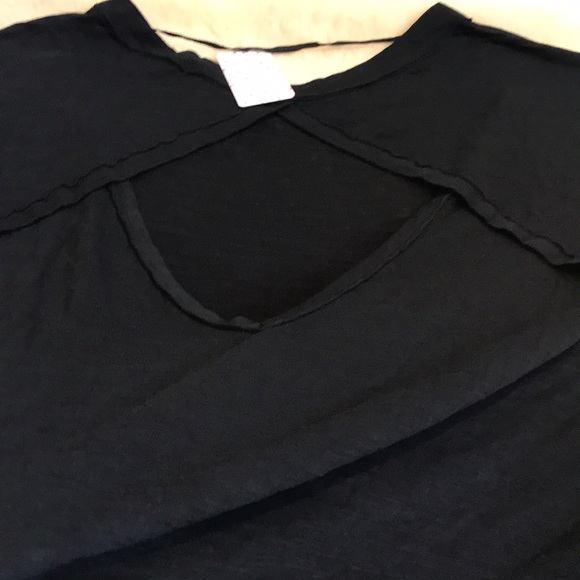 Free People Black Open Back Oversize Top. S,M - Picture 11 of 11